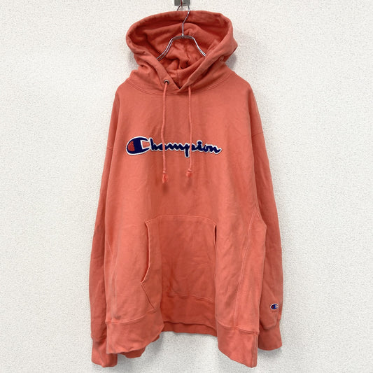 00s　champion　チャンピオン　リバースウィーブ　スウェットパーカー/フーディー　オレンジ　XXLサイズ