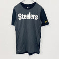 NIKE ナイキ　半袖プリントTシャツ　カジュアル　バイカラー　Steelers　黒　ブラック　グレー　灰色　レトロ　Sサイズ　古着