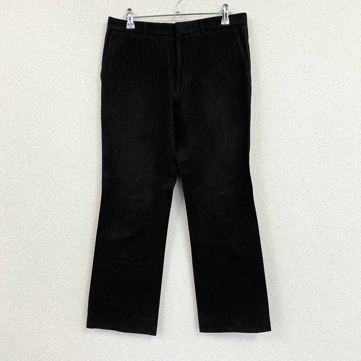 Calvin Klein　カルバンクライン　スラックス　ジップフライ　ストライプ　黒　ブラック　31サイズ　古着