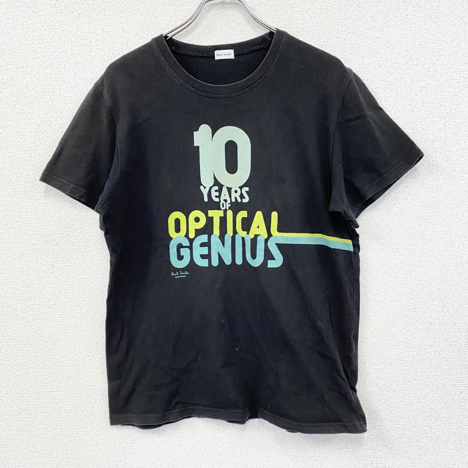 Paul Smith　ポール・スミス　半袖プリントTシャツ　OPTICAL ENGINES　黒　ブラック　古着