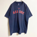 Majestic マジェスティック　MLB　RED SOX　半袖オフィシャルプリントＴシャツ　ネイビー　紺　Ｌサイズ　古着