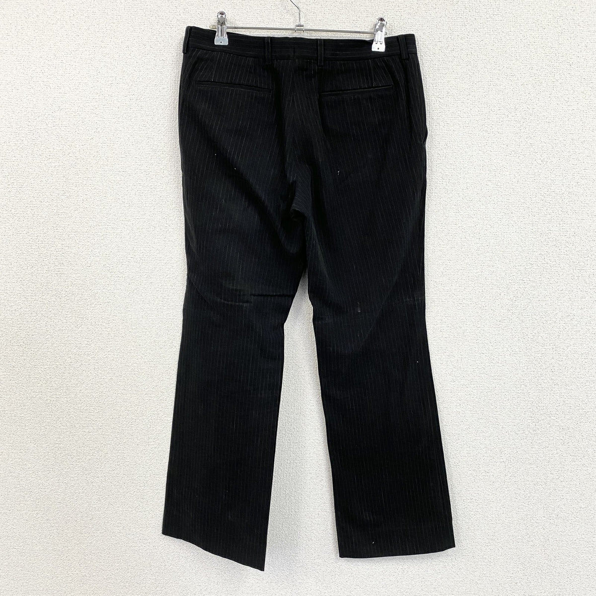 Calvin Klein　カルバンクライン　スラックス　ジップフライ　ストライプ　黒　ブラック　31サイズ　古着