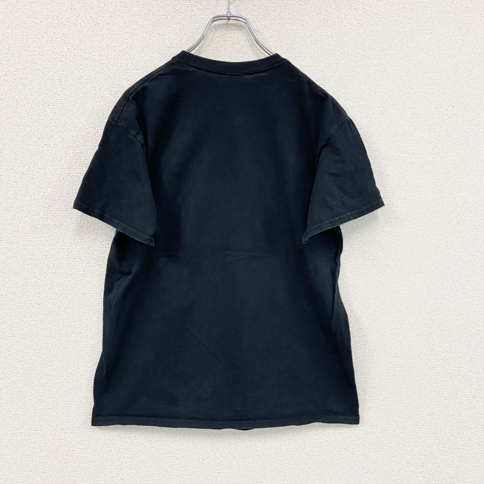 GILDAN　ギルダン　半袖アニマルプリントTシャツ　漢字プリント　虎　トラ　野蛮人　クルーネック　黒　ブラック　Mサイズ　古着
