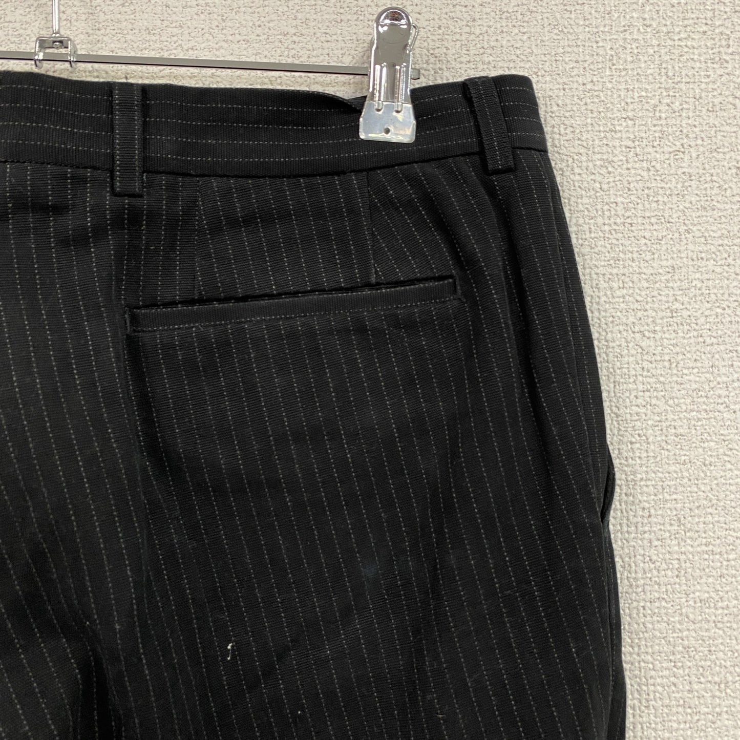 Calvin Klein　カルバンクライン　スラックス　ジップフライ　ストライプ　黒　ブラック　31サイズ