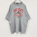 BLUE84　半袖プリントTシャツ　オハイオ州立大学　カレッジロゴ　アーチプリント　灰色　霜降りグレー　2XLサイズ　古着