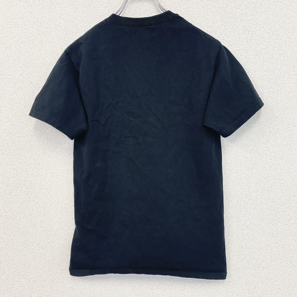 champion　チャンピオン　半袖プリントTシャツ　デカロゴ　刺繍ロゴ　クルーネック　黒　ブラック　Sサイズ　古着