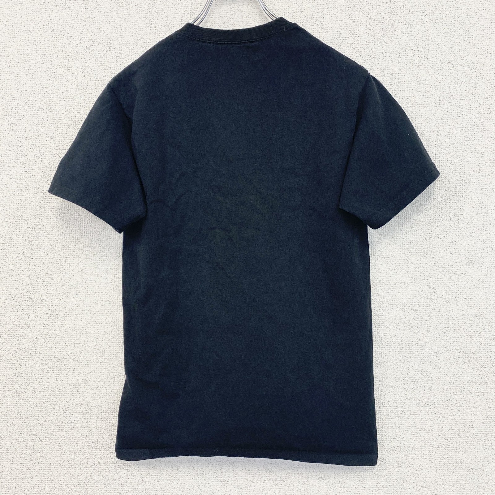champion　チャンピオン　半袖プリントTシャツ　デカロゴ　刺繍ロゴ　クルーネック　黒　ブラック　Sサイズ　古着
