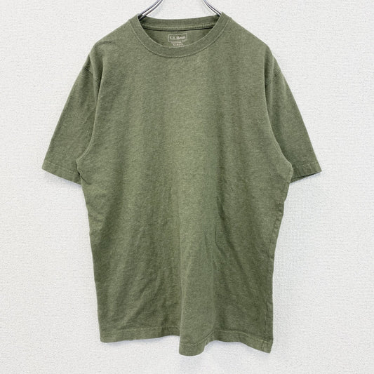古着 used　L.L.Bean エルエルビーン　半袖プリントTシャツ　カジュアルデザイン　ノームコア　クルーネック　緑　Mサイズ