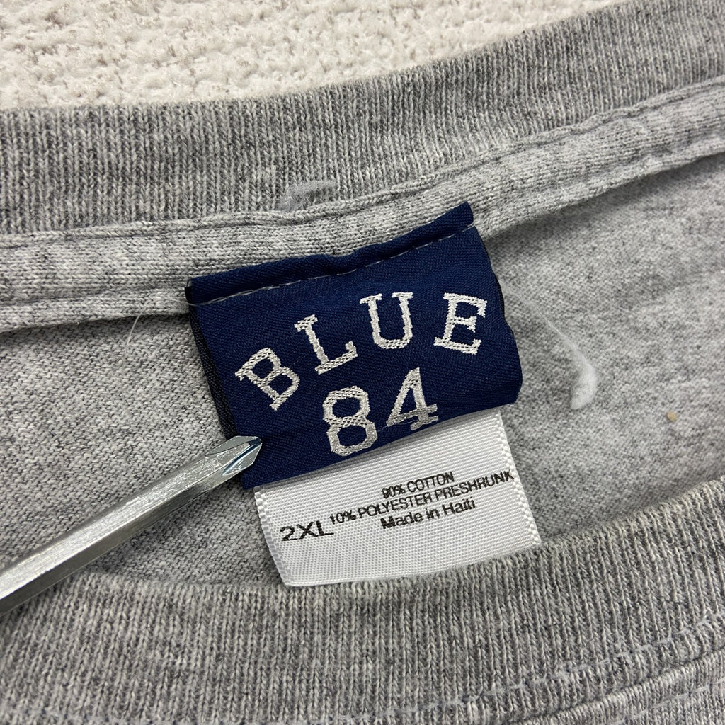 BLUE84　半袖プリントTシャツ　オハイオ州立大学　カレッジロゴ　アーチプリント　灰色　霜降りグレー　2XLサイズ　古着