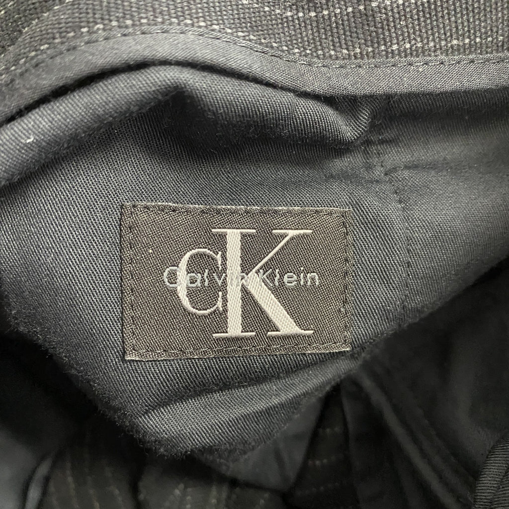 Calvin Klein　カルバンクライン　スラックス　ジップフライ　ストライプ　黒　ブラック　31サイズ　古着