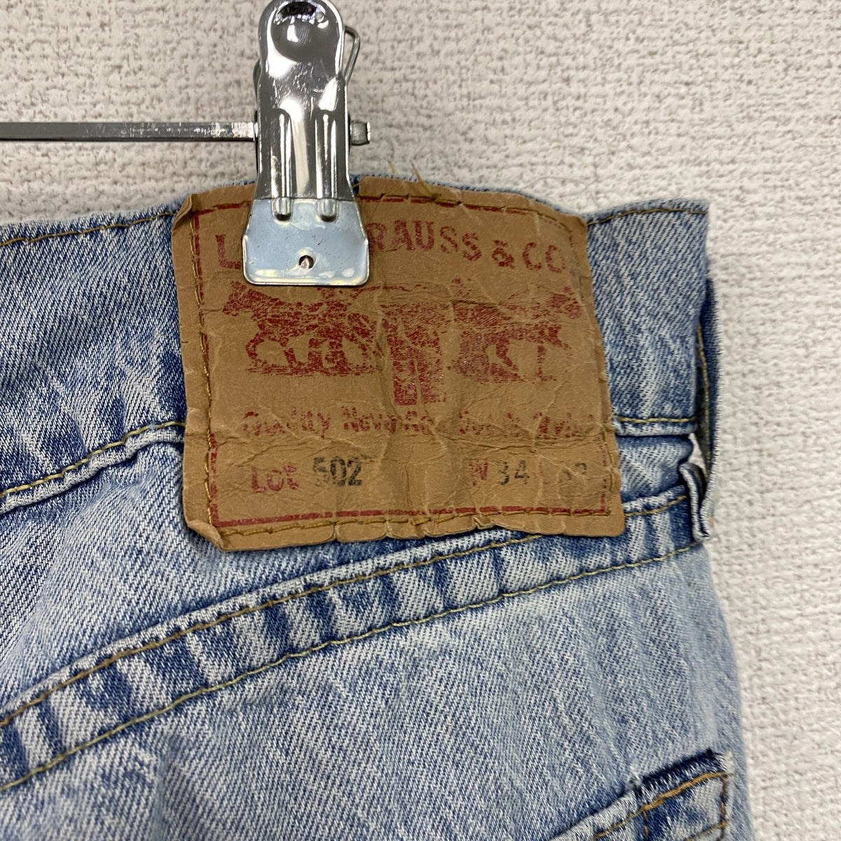 Levi's　リーバイス　502　デニムパンツ/ダメージジーンズ　ジップフライ　インディゴ　W34サイズ　古着