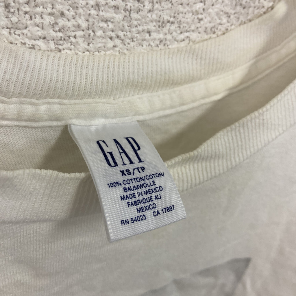 GAP　ギャップ　半袖プリントTシャツ　アニマル　白　ホワイト　XSサイズ　古着