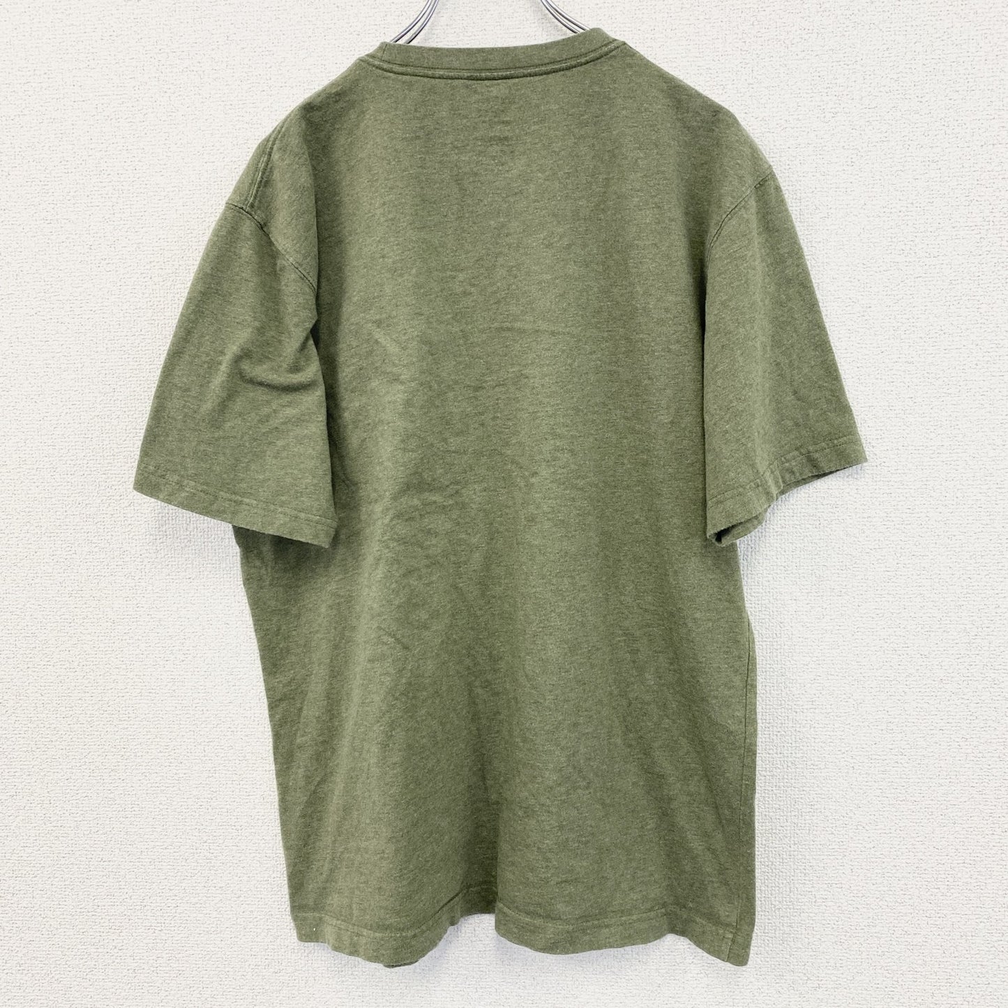 古着 used　L.L.Bean エルエルビーン　半袖プリントTシャツ　カジュアルデザイン　ノームコア　クルーネック　緑　Mサイズ