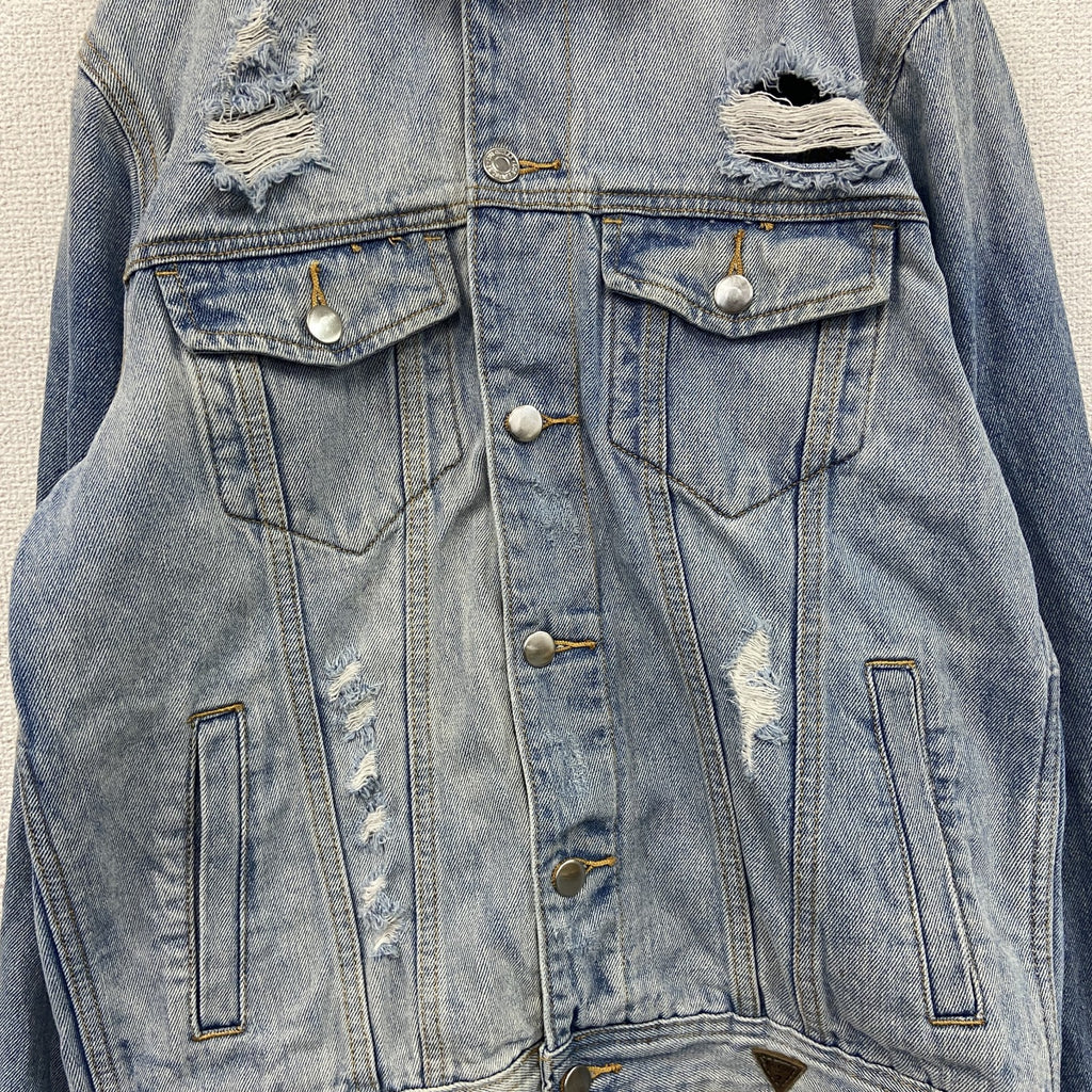 GUESS　ゲス　デニムジャケット/Gジャン　ダメージ加工　インディゴ　Mサイズ　古着