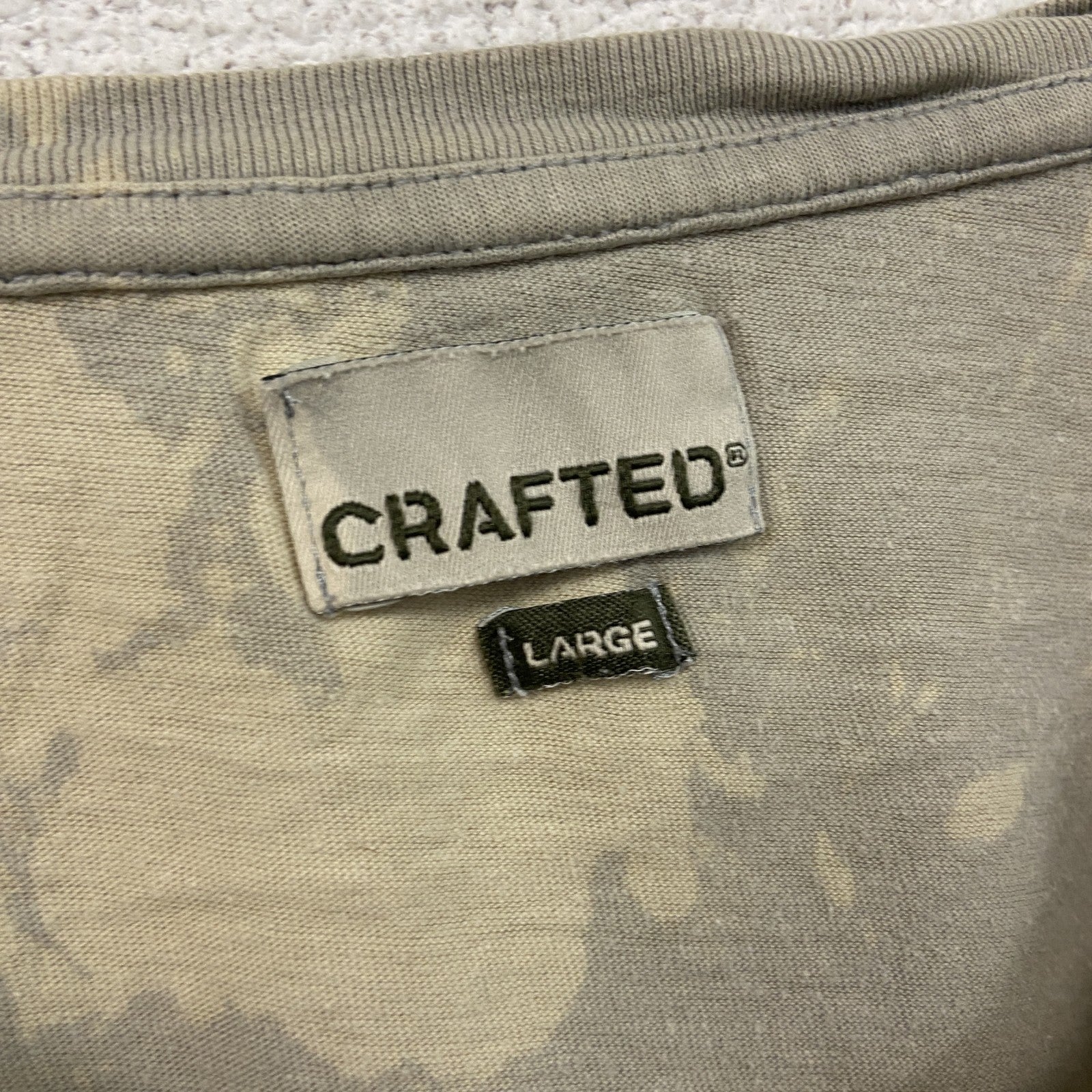 CRAFTED　半袖プリントTシャツ　十字架　ライオン　灰色　グレー　Lサイズ　古着