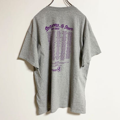 古着 used　GILDAN ギルダン　半袖プリントTシャツ　ダンス　クルーネック　グレー　灰色　ビックシルエット　XLサイズ