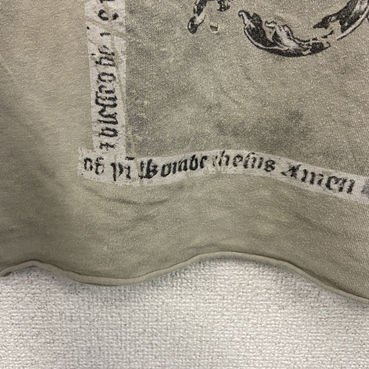 CRAFTED　半袖プリントTシャツ　十字架　ライオン　灰色　グレー　Lサイズ　古着
