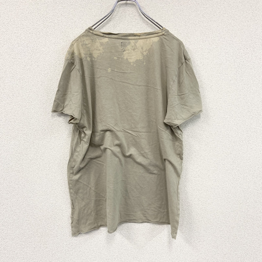 CRAFTED　半袖プリントTシャツ　十字架　ライオン　灰色　グレー　Lサイズ　古着