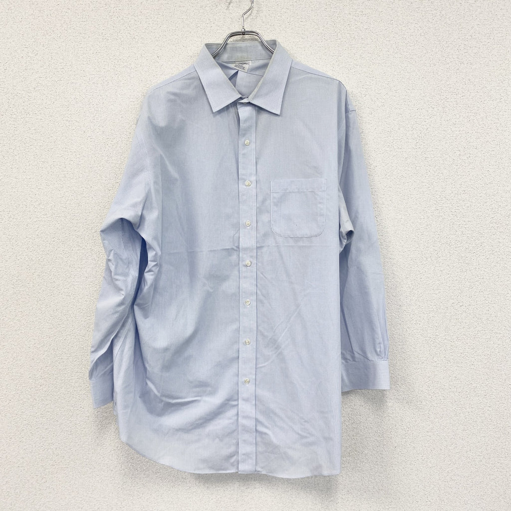 Brooks Brothers　ブルックスブラザーズ　長袖シャツ　チェック柄　水色　ブルー　白　ホワイト　古着