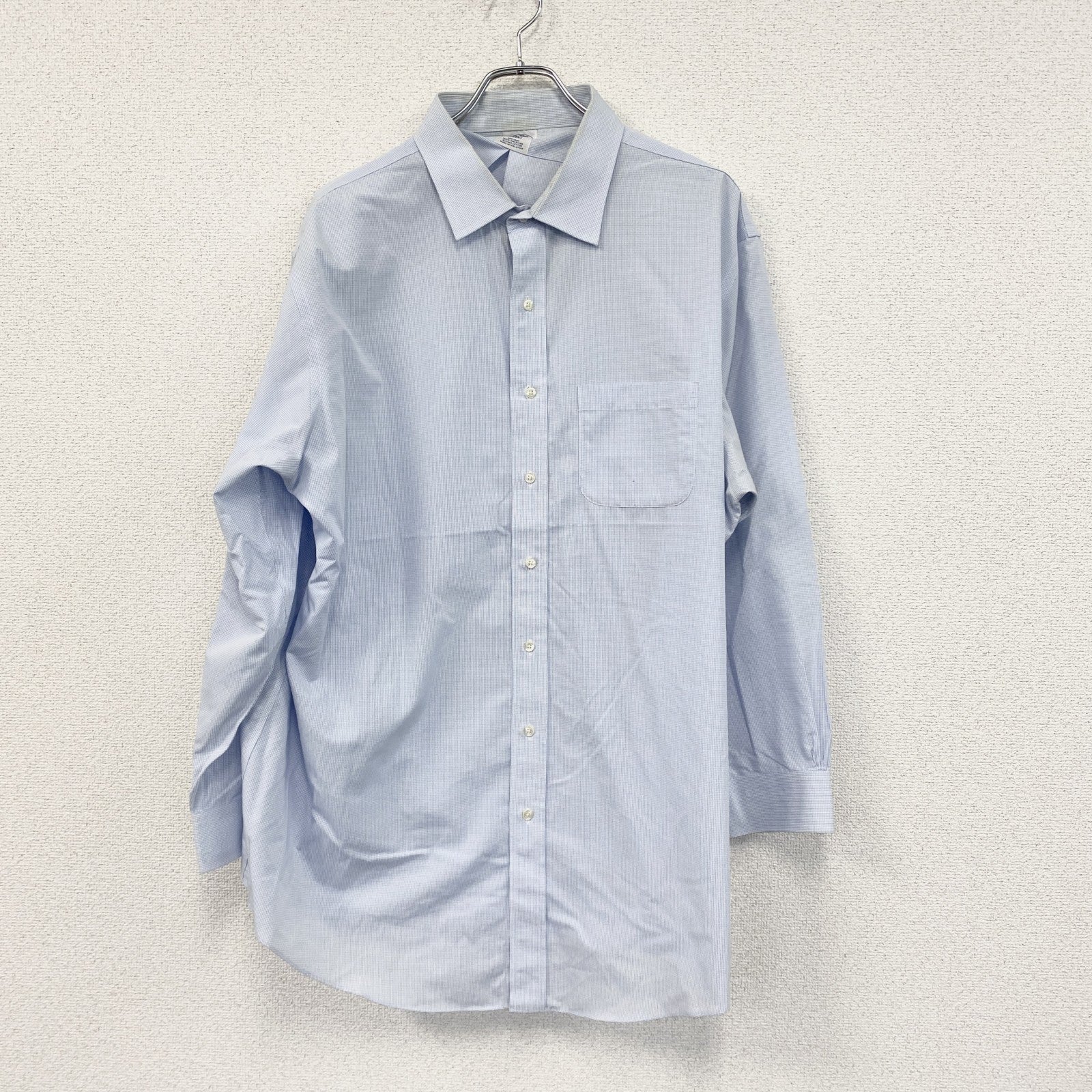 Brooks Brothers　ブルックスブラザーズ　長袖シャツ　チェック柄　水色　ブルー　白　ホワイト　古着