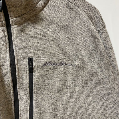 古着 used　Eddie Bauer エディーバウアー　長袖ハーフジップスウェット　トレーナー　ワンポイントロゴ刺繍　Lサイズ