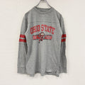 NCAA　長袖プリントTシャツ　オハイオ州立大学　アーチプリント　灰色　グレー　Sサイズ　古着