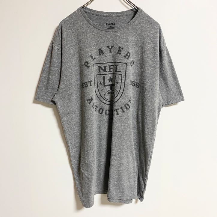 Reebok リーボック　半袖プリントTシャツ　NFL　フットボール　グレー　灰色　ビックシルエット　XLサイズ　古着