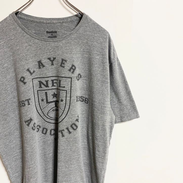 Reebok リーボック　半袖プリントTシャツ　NFL　フットボール　グレー　灰色　ビックシルエット　XLサイズ　古着