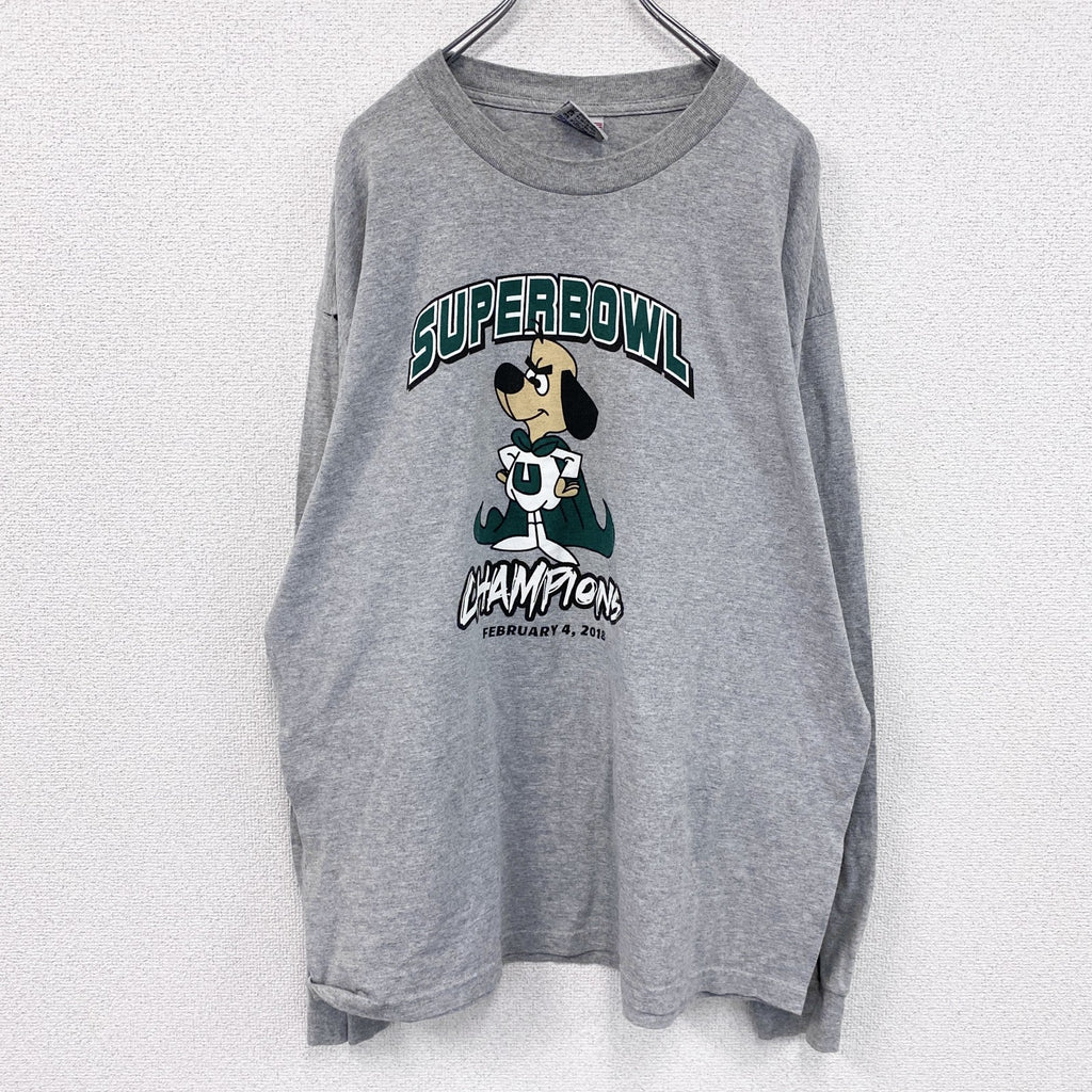 90s　BAYSIDE　長袖Tシャツ/ロンT　カレッジタイプ　ヴィンテージ　灰色　グレー　XLサイズ　古着