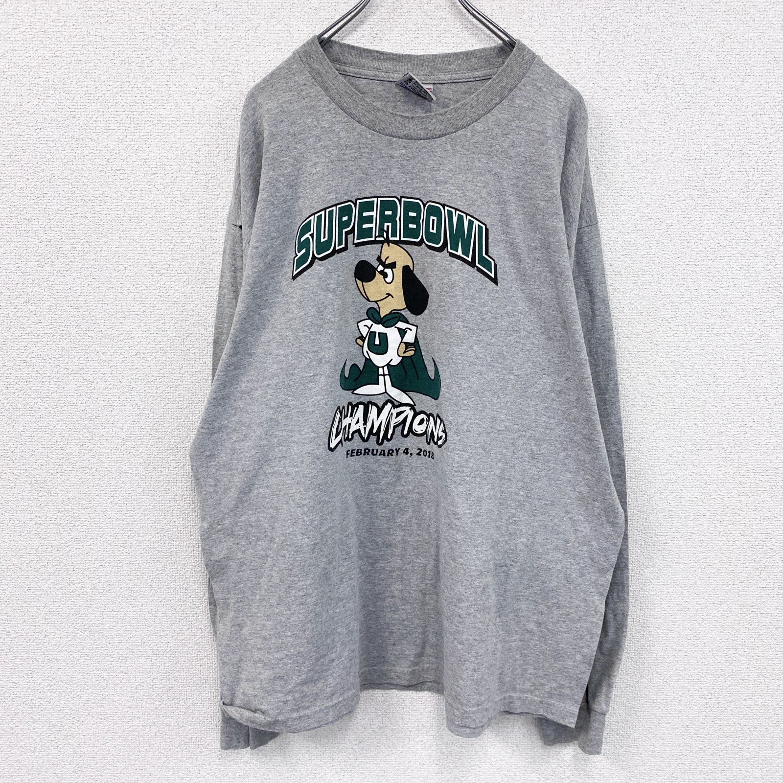90s　BAYSIDE　長袖Tシャツ/ロンT　カレッジタイプ　ヴィンテージ　灰色　グレー　XLサイズ　古着