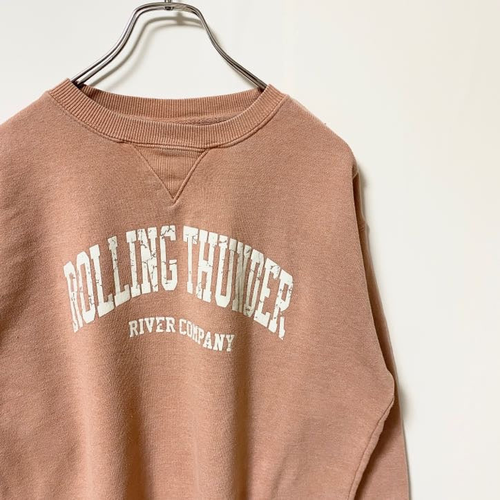 VINTAGE WEAR　Baypointe　長袖クルーネックプリントスウェット　トレーナー　Vガゼット　Mサイズ　古着