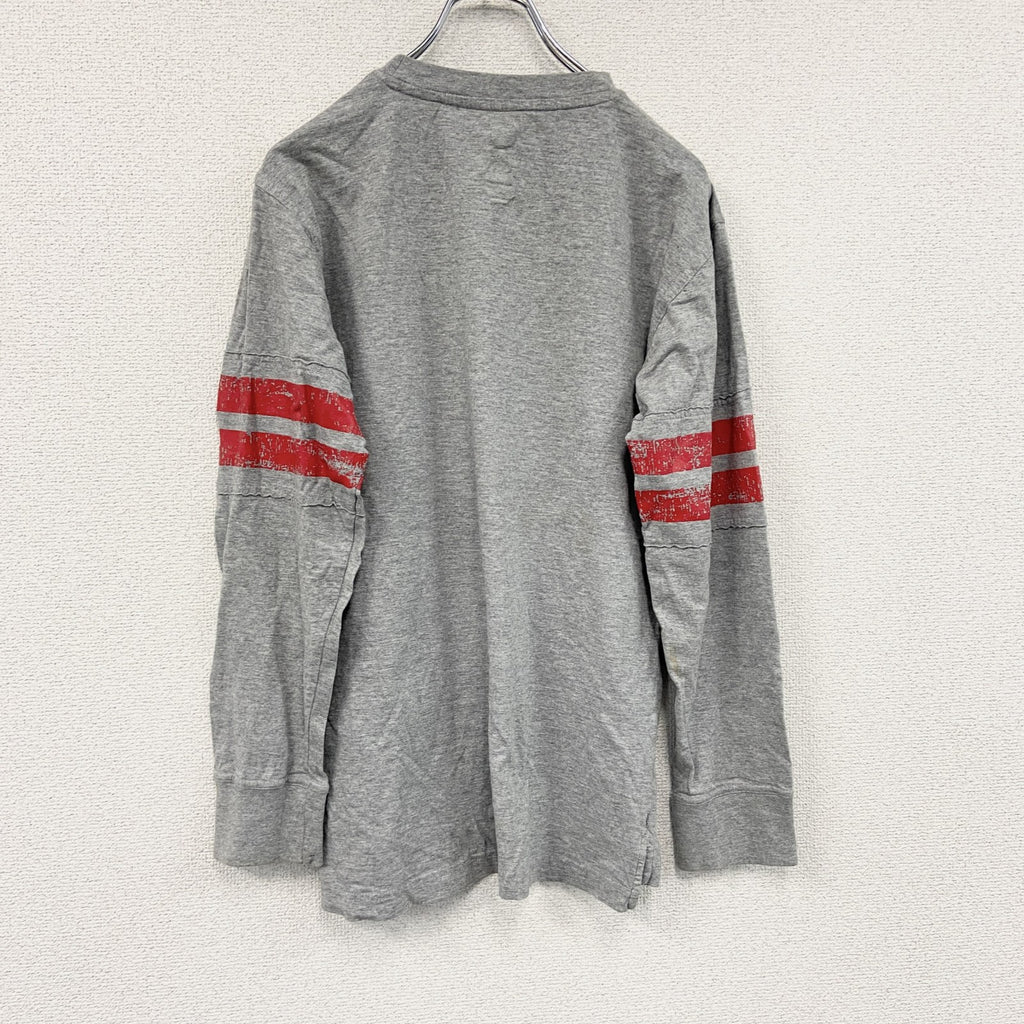 NCAA　長袖プリントTシャツ　オハイオ州立大学　アーチプリント　灰色　グレー　Sサイズ　古着