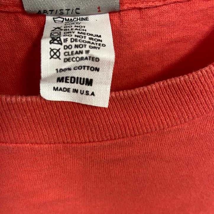 90s　Ocean Pacific　オーシャンパシフィック　半袖プリントTシャツ　USA製　ヴィンテージ　シングルステッチ　赤　レッド　Mサイズ　古着