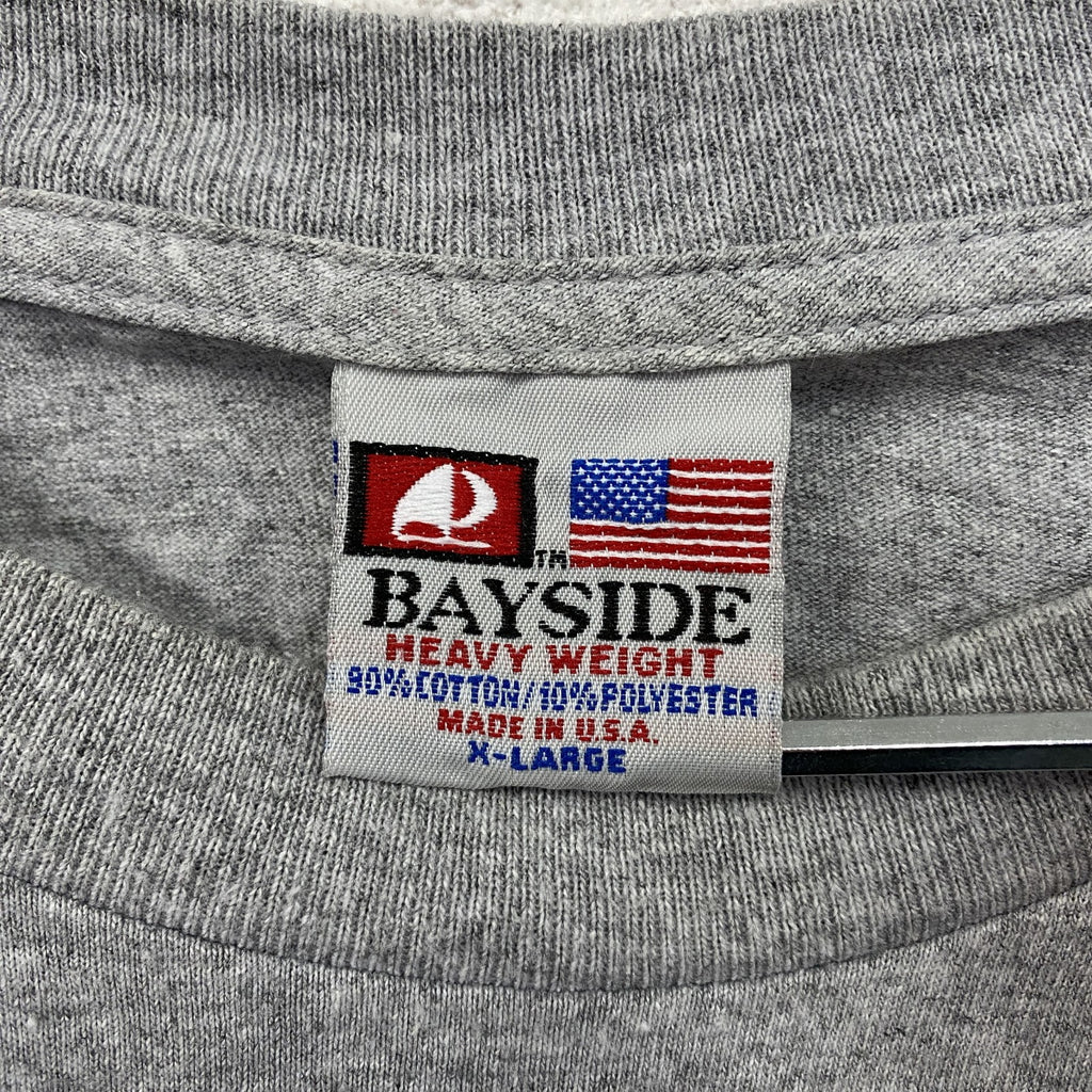 90s　BAYSIDE　長袖Tシャツ/ロンT　カレッジタイプ　ヴィンテージ　灰色　グレー　XLサイズ　古着
