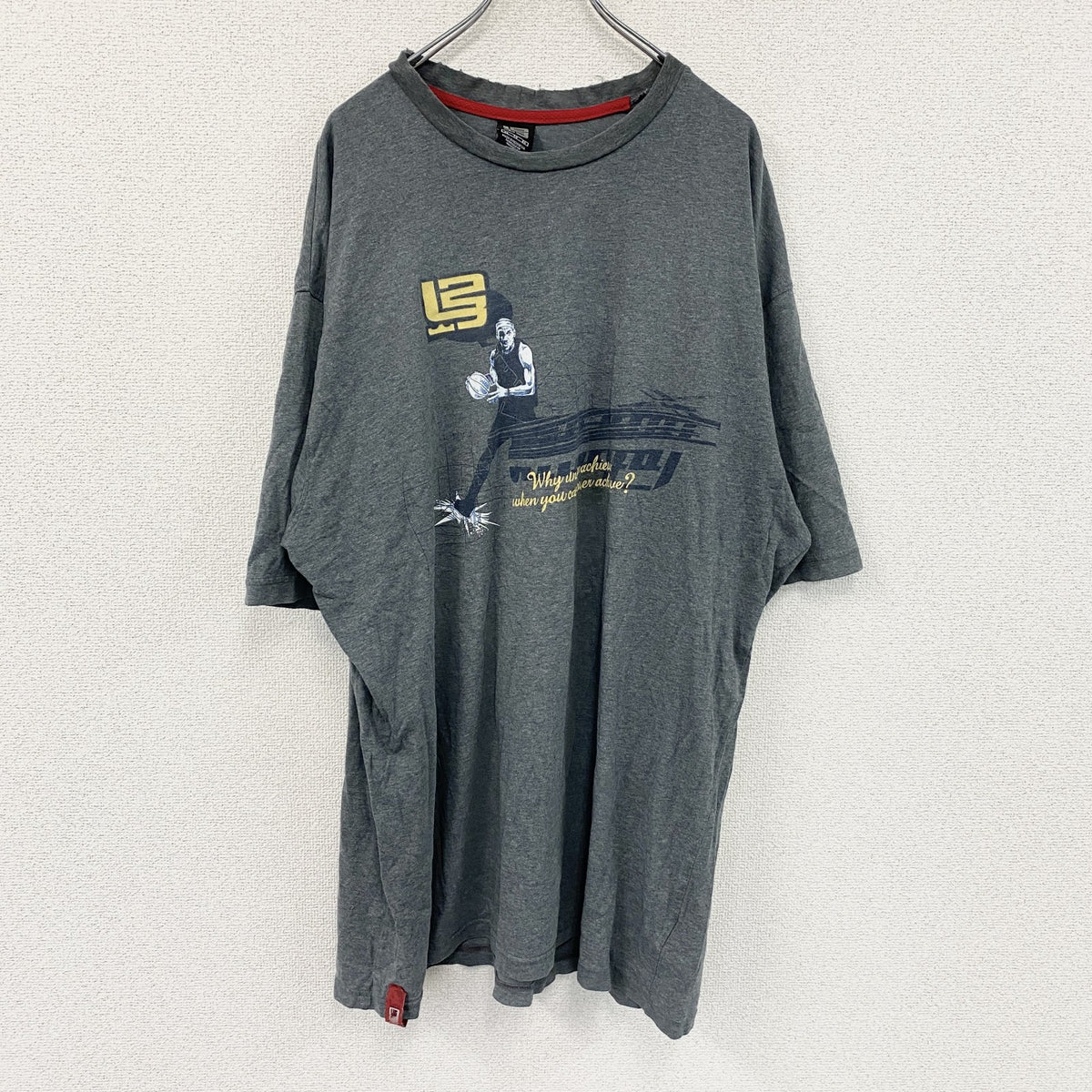 NIKE　ナイキ　Labron James　半袖プリントTシャツ　グレー　XLサイズ　古着