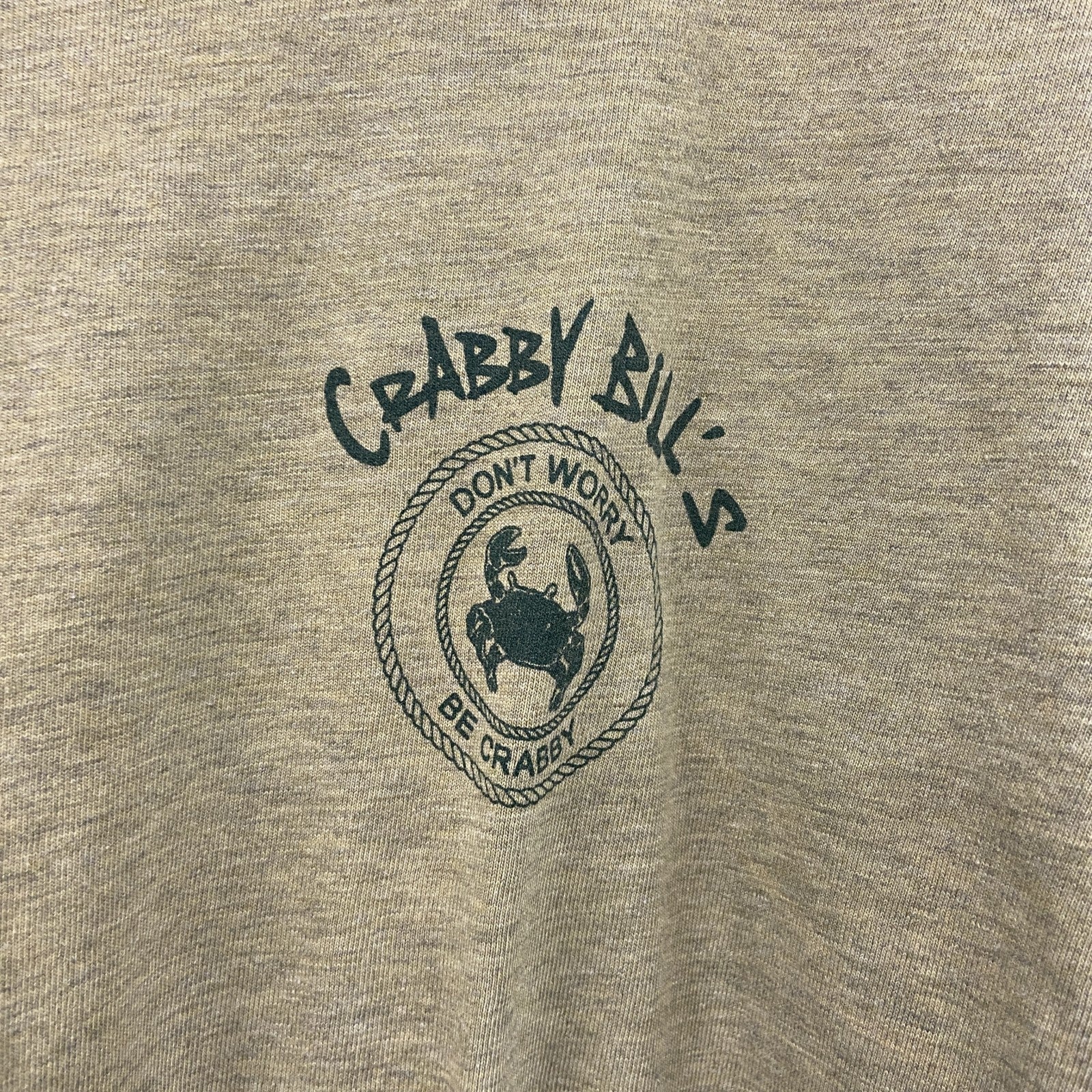 HYP　半袖リンガーTシャツ　Crabby Bill's　企業ロゴ　デカロゴ　緑　グリーン　ずんだ色　Mサイズ　古着