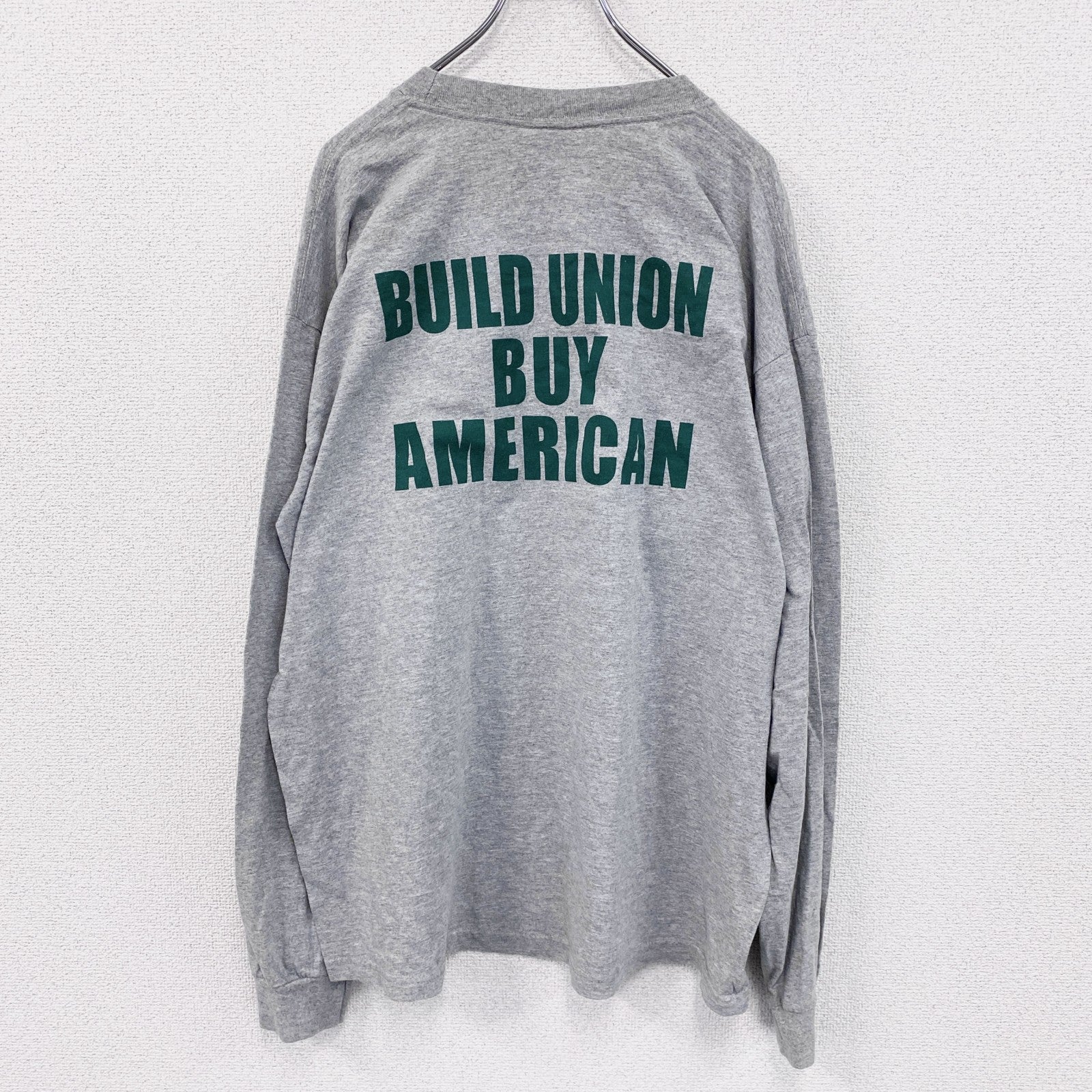 90s　BAYSIDE　長袖Tシャツ/ロンT　カレッジタイプ　ヴィンテージ　灰色　グレー　XLサイズ　古着