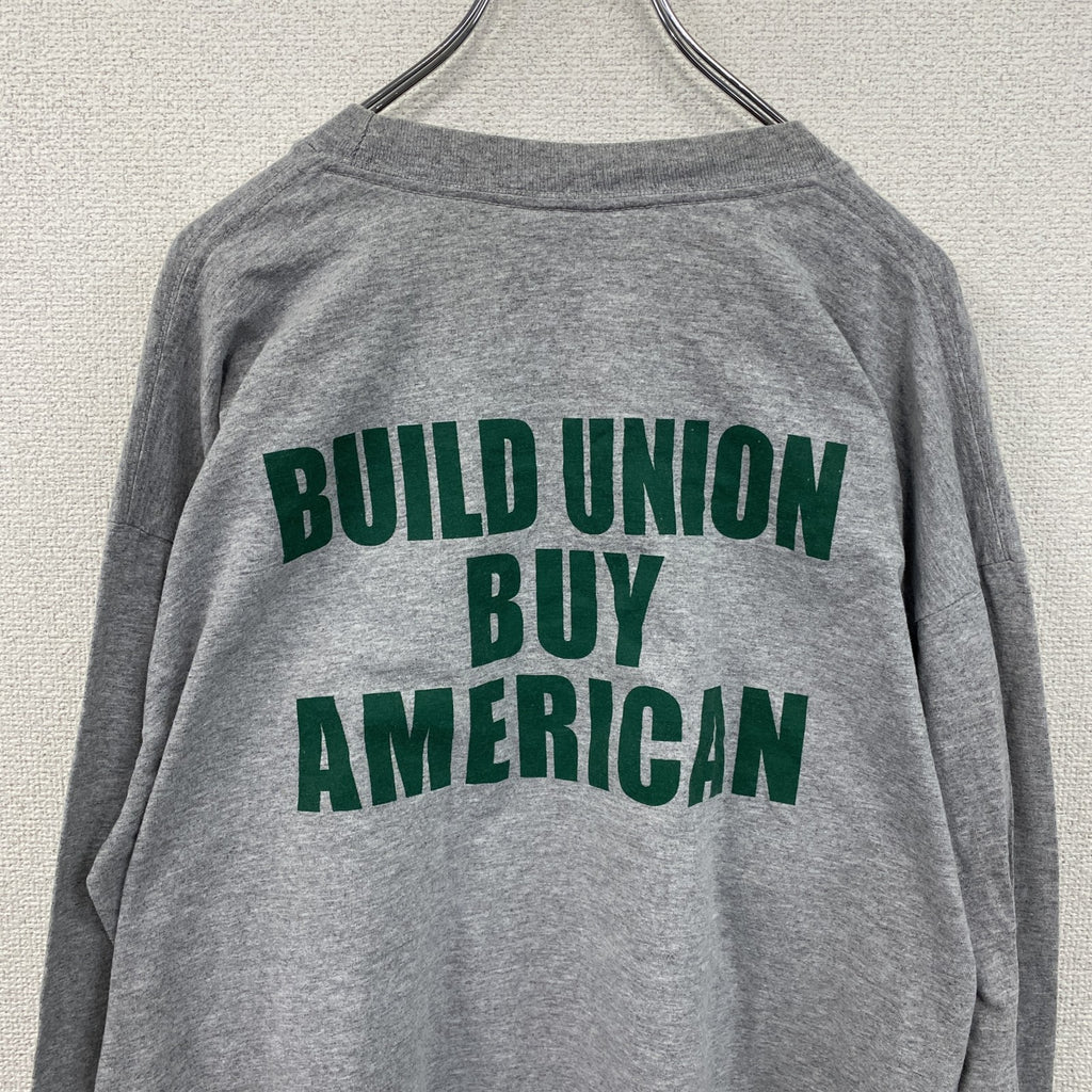 90s　BAYSIDE　長袖Tシャツ/ロンT　カレッジタイプ　ヴィンテージ　灰色　グレー　XLサイズ　古着