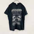 GILDAN　ギルダン　半袖プリントTシャツ　ヘビーメタルフェスティバル　スカル　骸骨　黒　ブラック　Lサイズ　古着