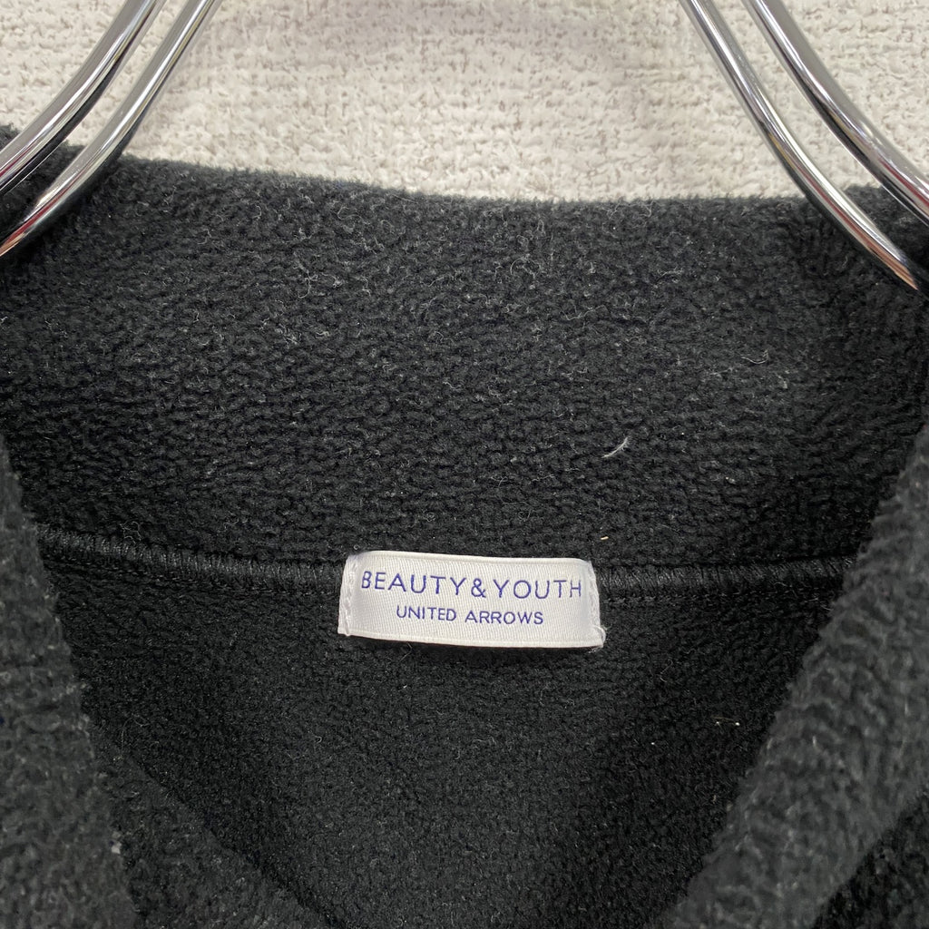 BEAUTY＆YOUTH UNITED ARROWS　フリースプルオーバージャケット/ボアジャケット　黒　ブラック　Lサイズ　古着