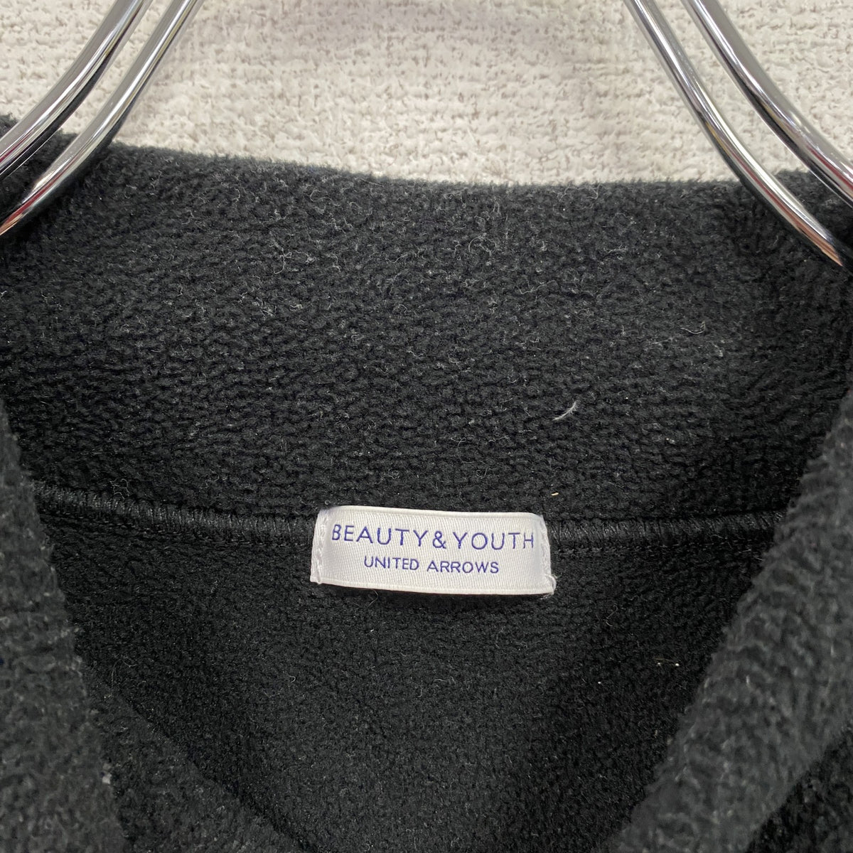 BEAUTY＆YOUTH UNITED ARROWS　フリースプルオーバージャケット/ボアジャケット　黒　ブラック　Lサイズ　古着