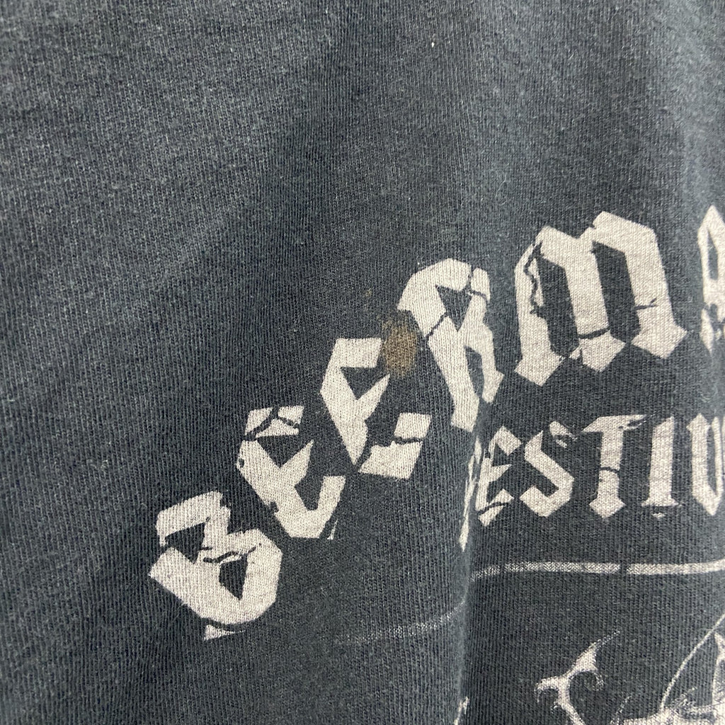 GILDAN　ギルダン　半袖プリントTシャツ　ヘビーメタルフェスティバル　スカル　骸骨　黒　ブラック　Lサイズ　古着