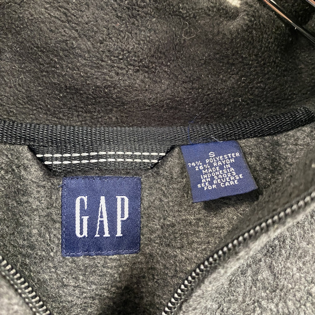 ～00s　OLD GAP　オールドギャップ　ハーフジップフリースプルオーバージャケット　ブラック　グレー　灰色　Sサイズ　古着