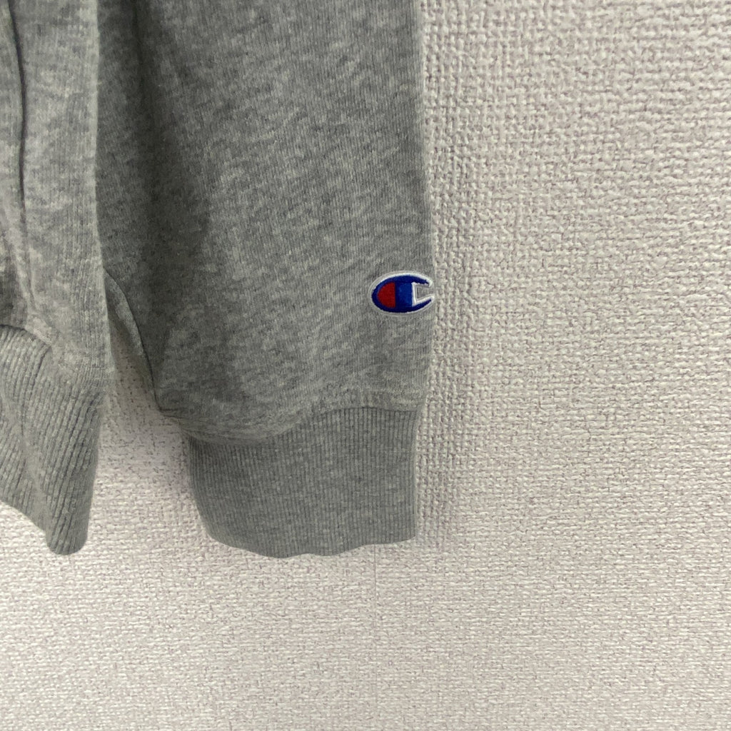 champion　チャンピオン　スウェットパーカー/フーディー　ロゴプリント　グレー　灰色　Lサイズ　古着