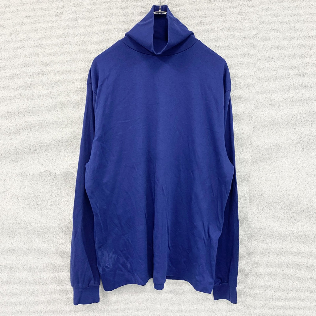 Eddie Bauer　エディーバウアー　長袖Tシャツ/ロンT　タートルネック　青　ブルー　XLサイズ カットソー メンズ コットン 古着