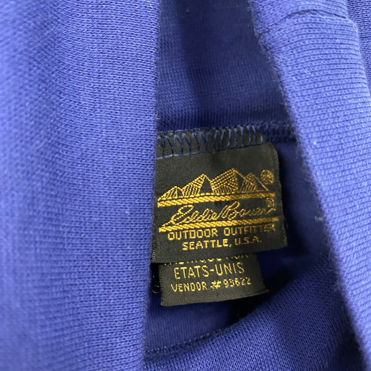 Eddie Bauer　エディーバウアー　長袖Tシャツ/ロンT　タートルネック　青　ブルー　XLサイズ カットソー メンズ コットン 古着