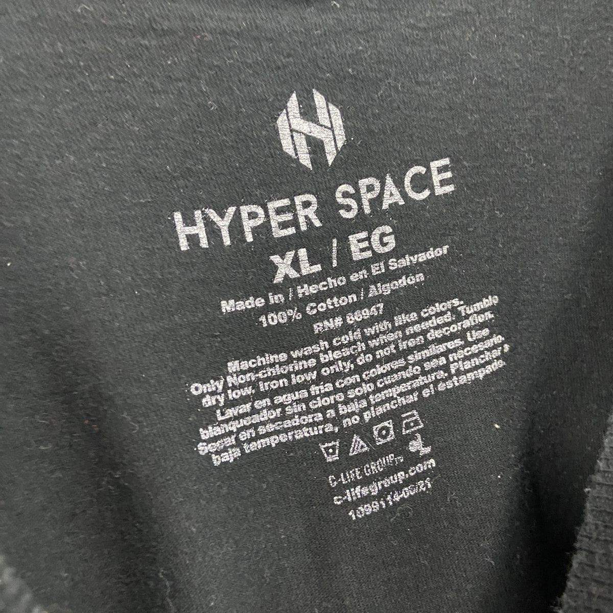 HYPER SPACE　NASA　半袖プリントTシャツ　企業ロゴ　宇宙　黒　ブラック　XLサイズ　古着