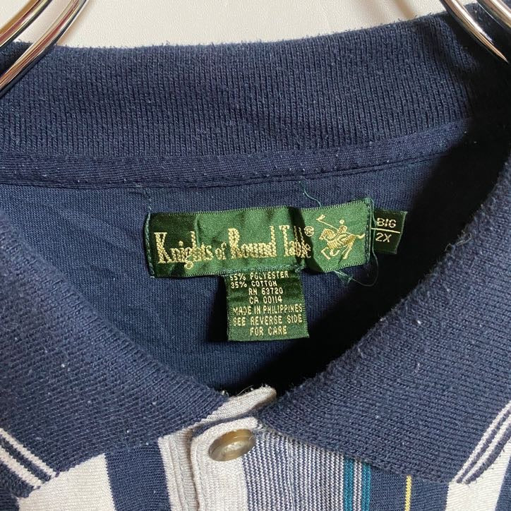 Knights of Round Table　半袖ポロシャツ　ストライプ　ビックシルエット　XXLサイズ　古着