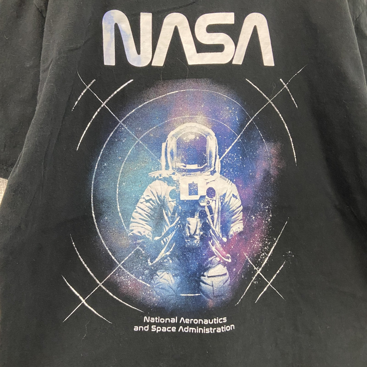 HYPER SPACE　NASA　半袖プリントTシャツ　企業ロゴ　宇宙　黒　ブラック　XLサイズ　古着