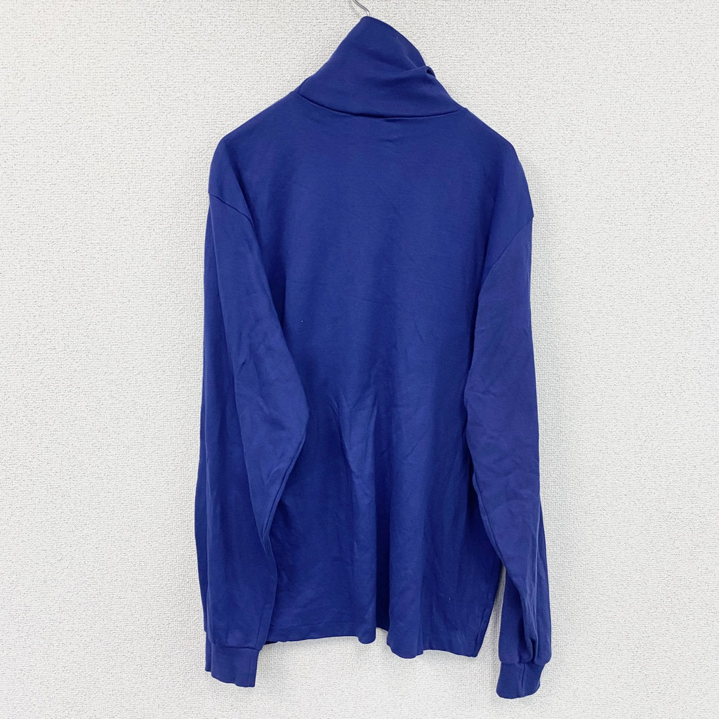 Eddie Bauer　エディーバウアー　長袖Tシャツ/ロンT　タートルネック　青　ブルー　XLサイズ カットソー メンズ コットン 古着